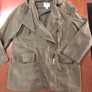 Old Navy Hooded Cotton Olive Green Jacket M Petite